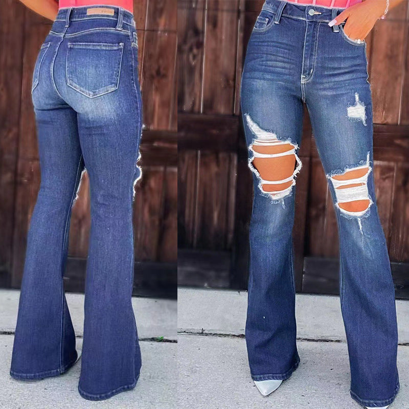 Women Distressed Flare Jeans Artisio