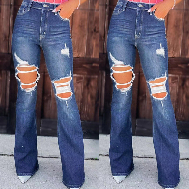Women Distressed Flare Jeans Artisio