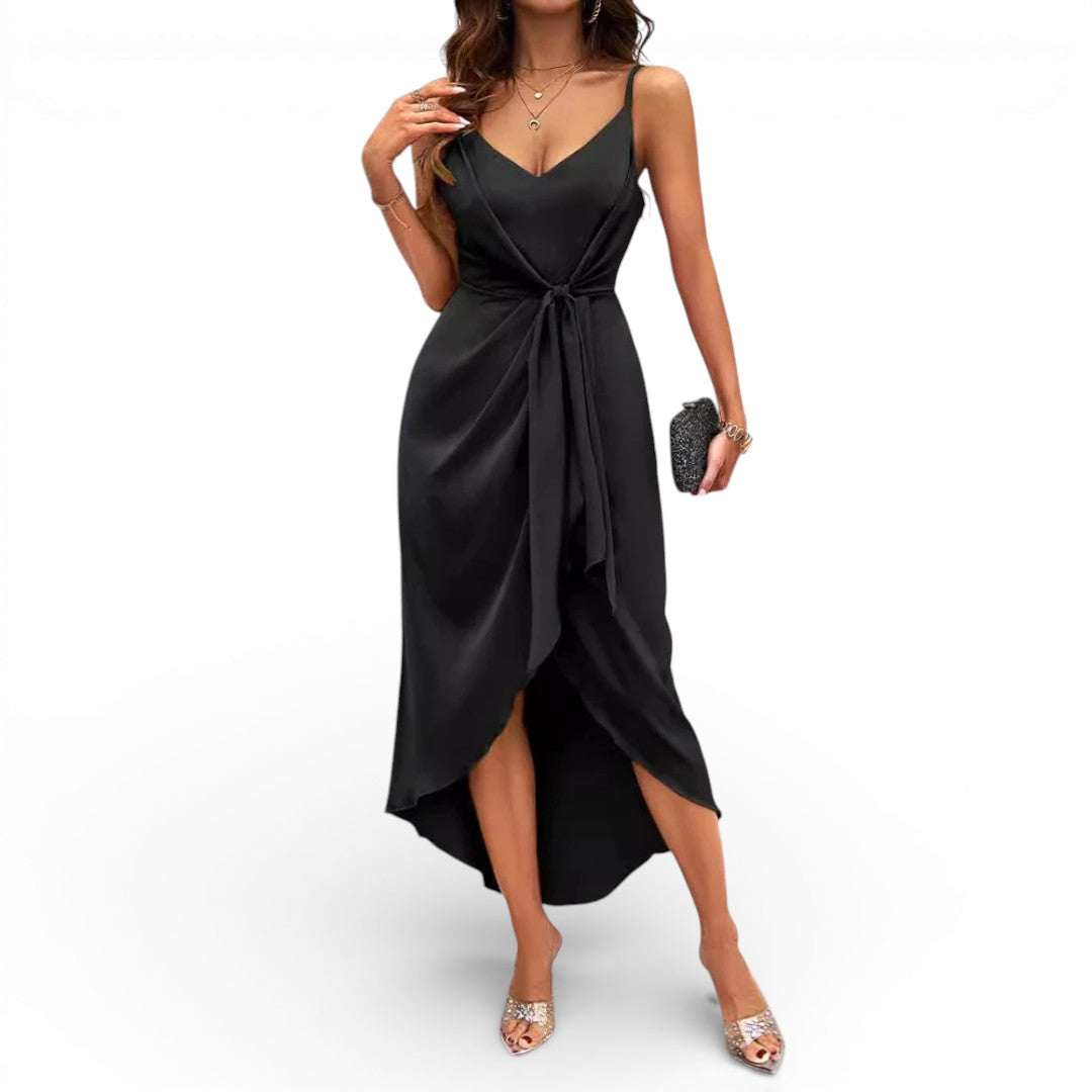 Women Draped Wrap Midi Dress Artisio