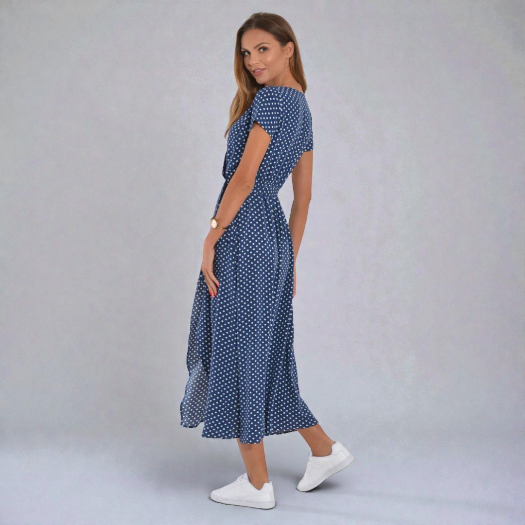 Women Polka Dot Maxi Dress Artisio