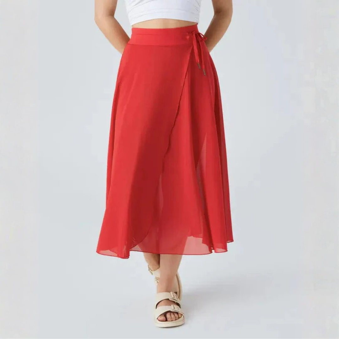 Women Sheer Flow Midi Skirt Artisio