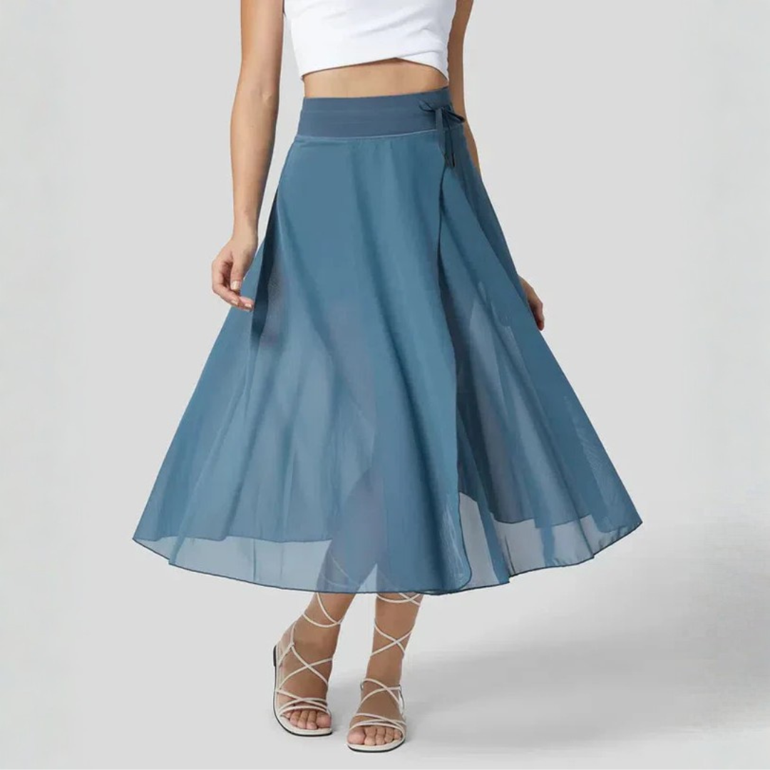 Women Sheer Flow Midi Skirt Artisio