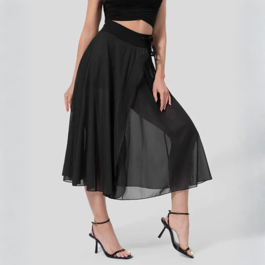 Women Sheer Flow Midi Skirt Artisio