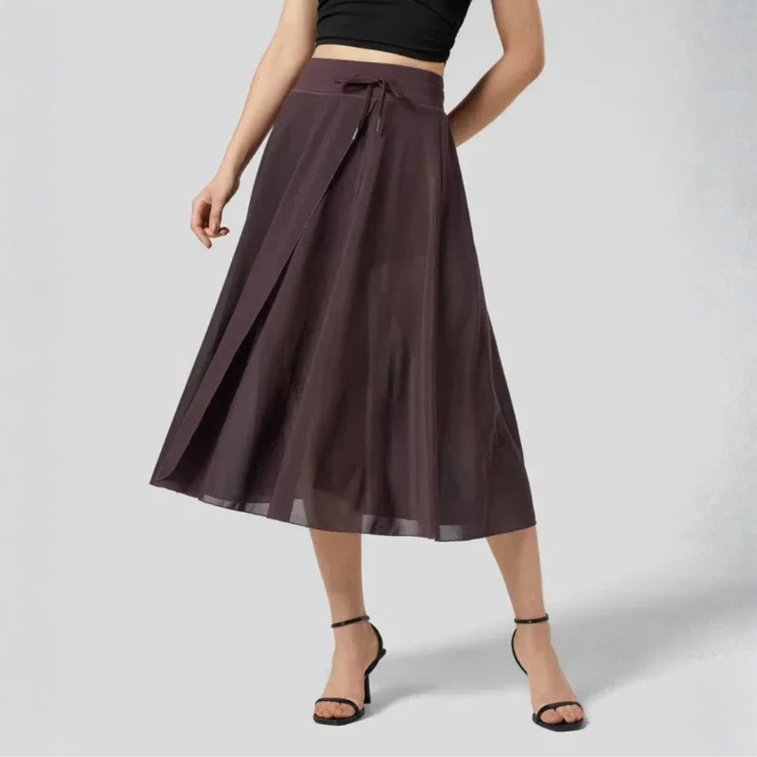 Women Sheer Flow Midi Skirt Artisio