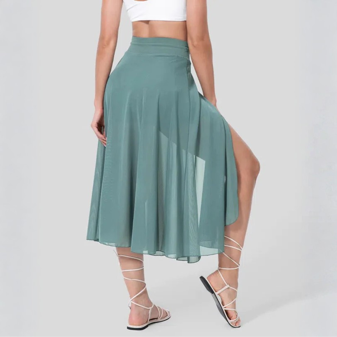 Women Sheer Flow Midi Skirt Artisio