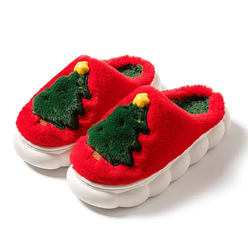 Noelle Women's Christmas Tree Plush Indoor Slippers Artisio