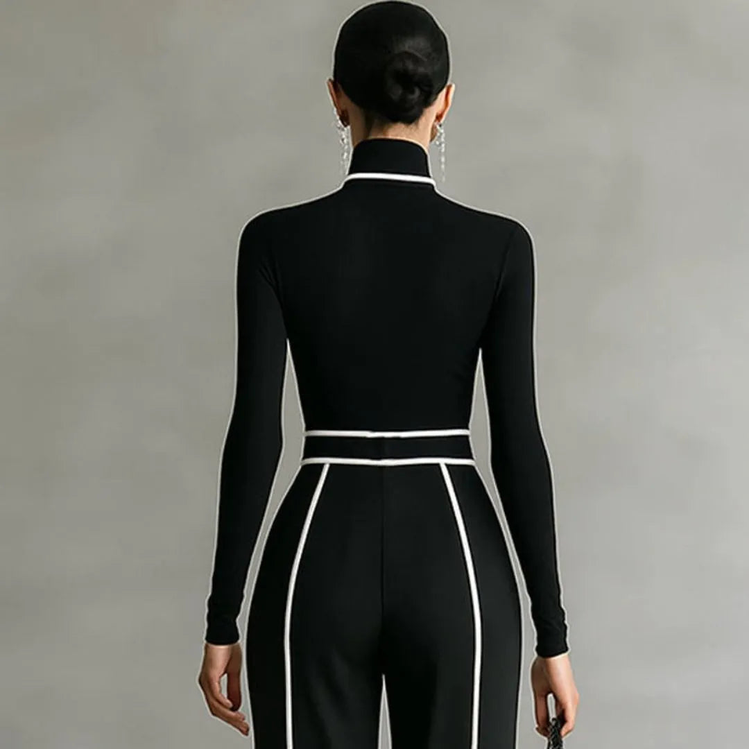 Women’s Color-Block Turtleneck Long-Sleeve Top Artisio