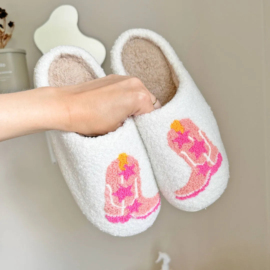 Women’s Embroidered Cowgirl Boots Slippers Artisio