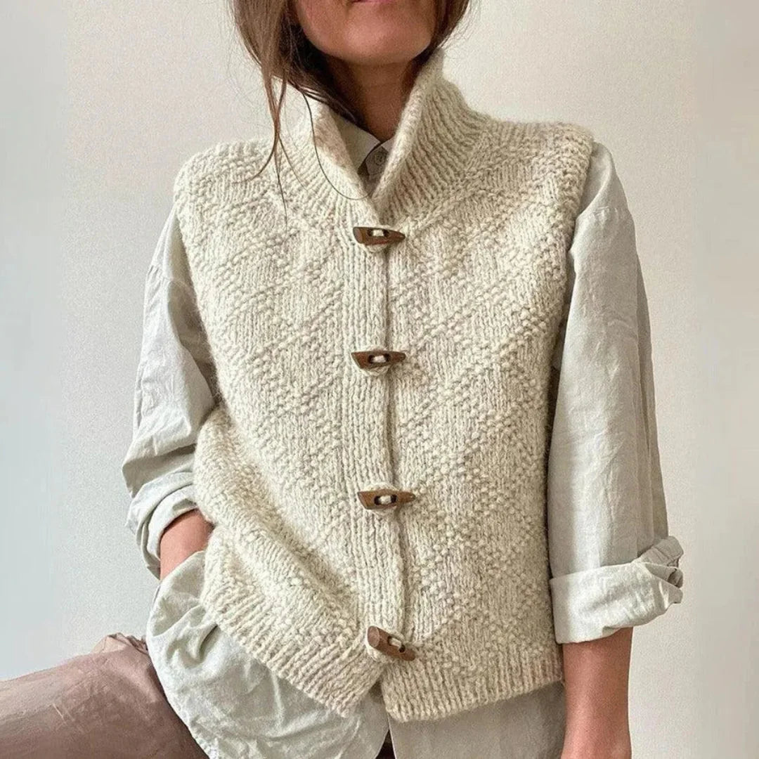 Women’s Toggle Buttons Wool Vest Artisio