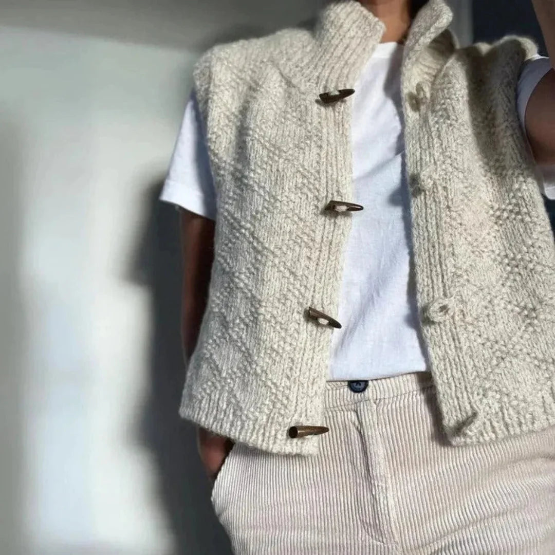 Women’s Toggle Buttons Wool Vest Artisio