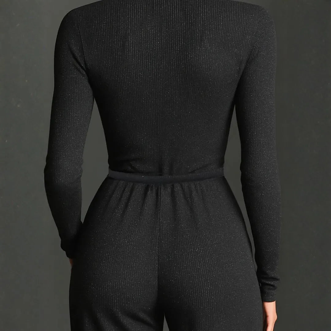 Women’s Zip-Front Mock-Neck Wide-Leg Jumpsuit Artisio