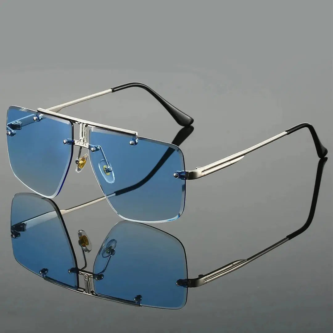 Zani Oversized Square Rimless Sunglasses Artisio