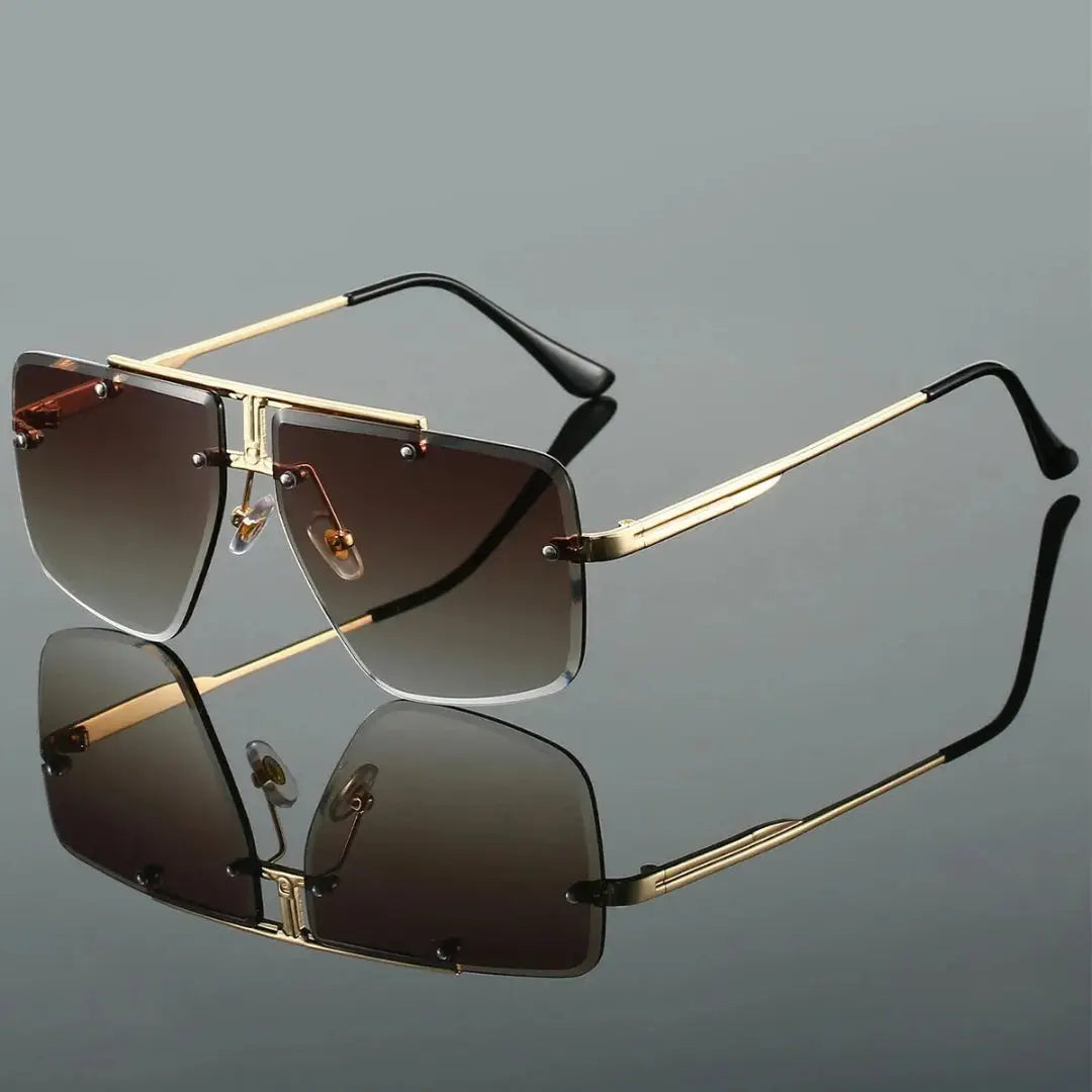 Zani Oversized Square Rimless Sunglasses Artisio