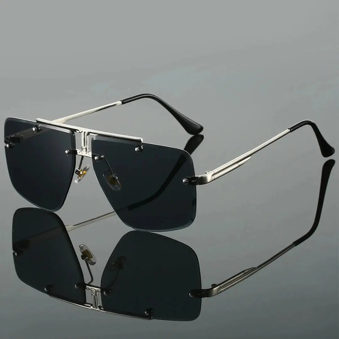 Zani Oversized Square Rimless Sunglasses Artisio