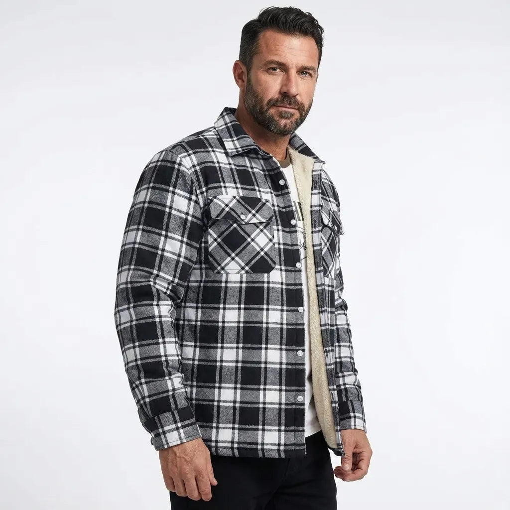 Liam Sherpa-Lined Flannel Jacket Artisio
