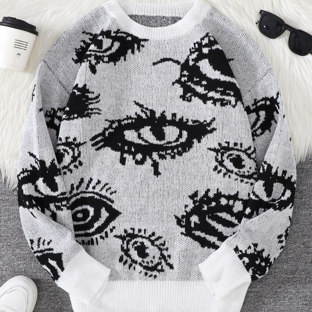 Charles Abstract Eye Sweater Artisio