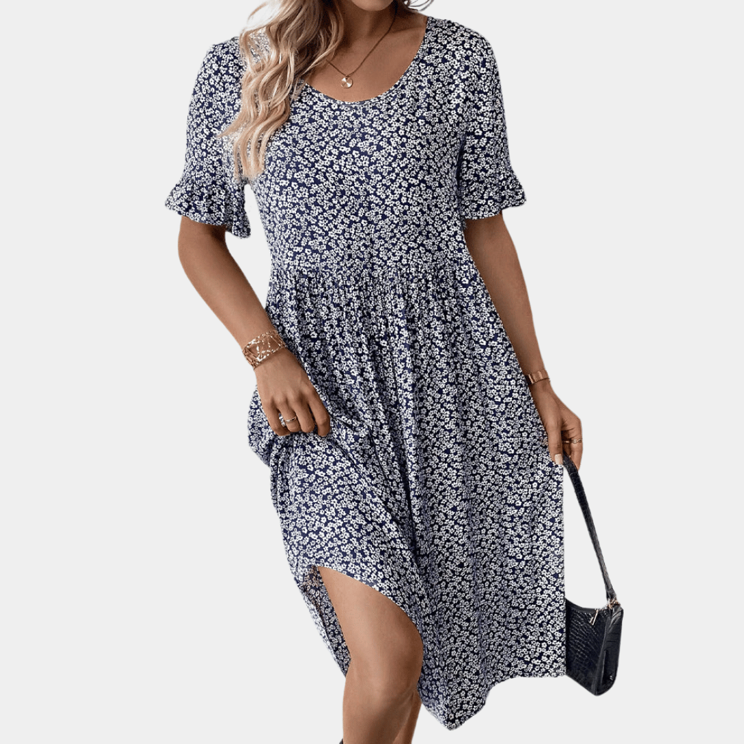 Roxana Elegant Floral Midi Dress