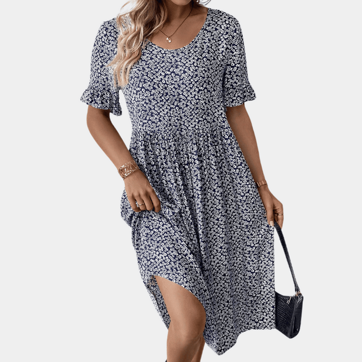Roxana Elegant Floral Midi Dress