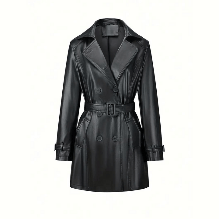 Valencia Noir Women's Leather Trench Coat