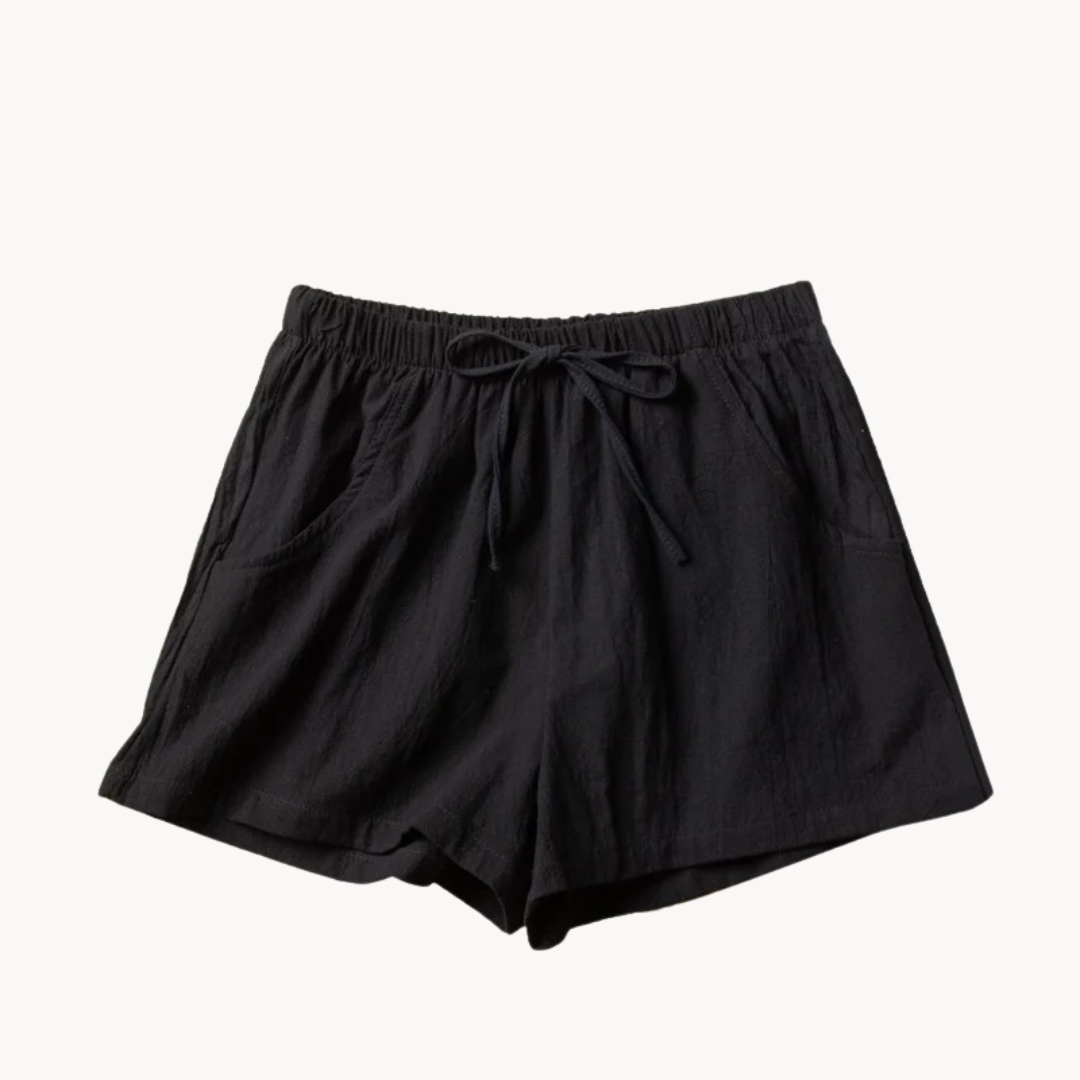 Elara Slant Pockets Linen Shorts