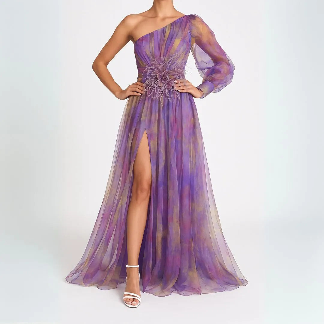 Isadora One Shoulder Split Maxi Dress