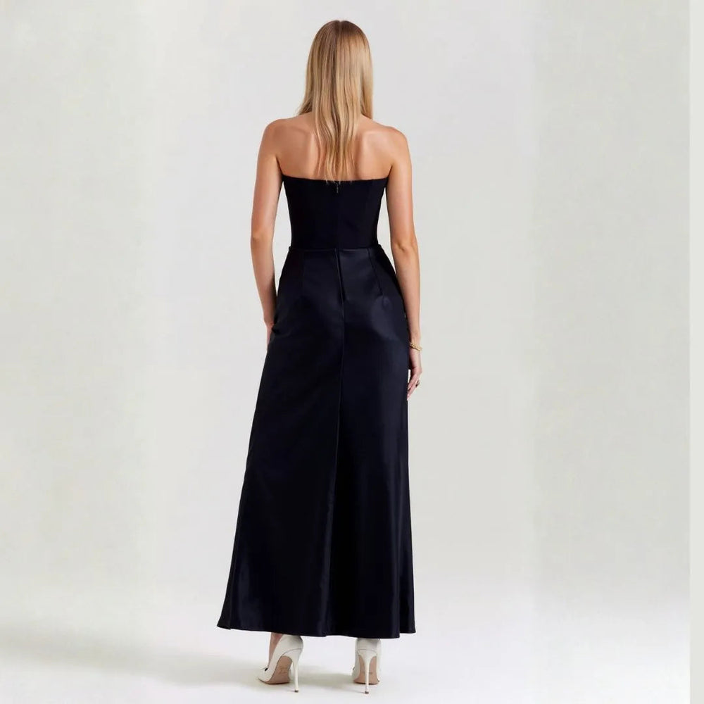 Addison Tube Satin Maxi Dress Artisio