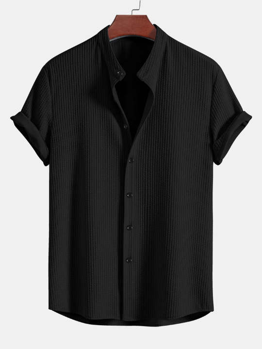 Francesco Franco® Ribbed Stand Collar Shirt