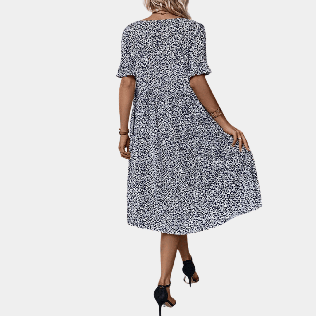 Roxana Elegant Floral Midi Dress