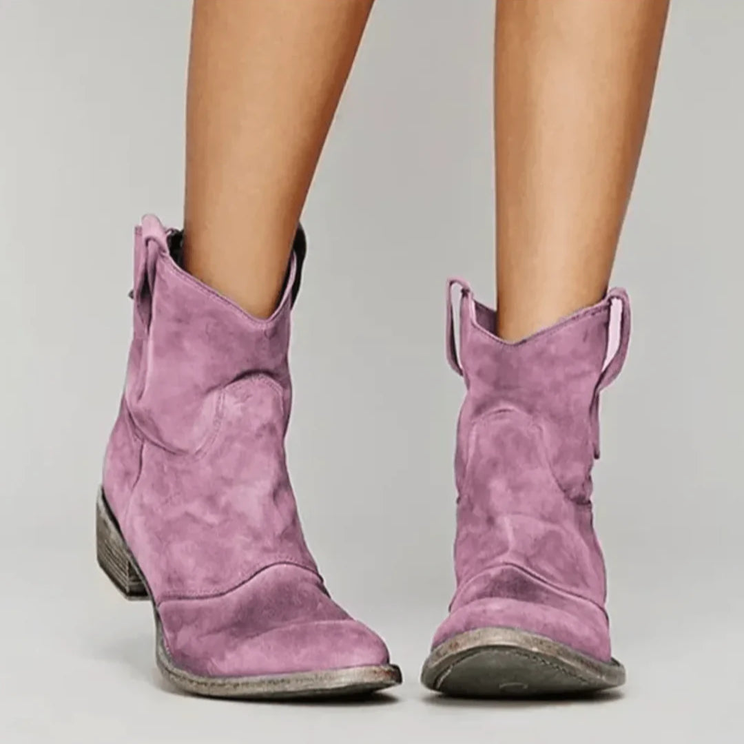 Alexandra Suede Curve Boots