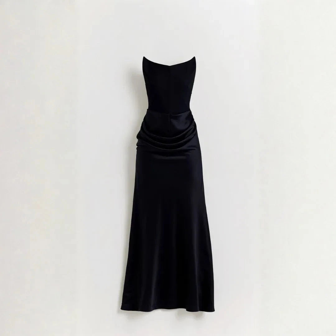 Addison Tube Satin Maxi Dress Artisio