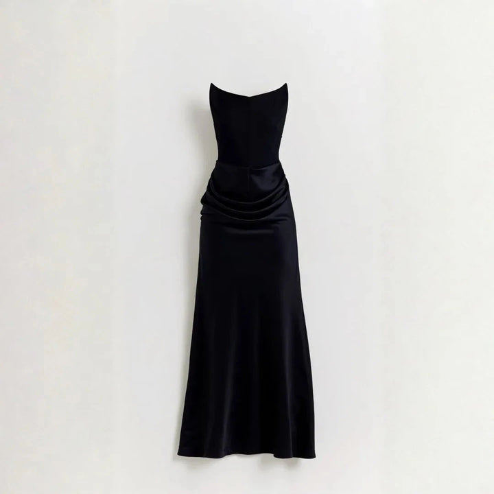 Addison Tube Satin Maxi Dress Artisio