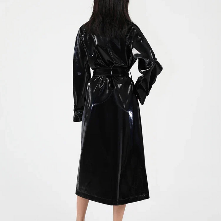 Bella Patent Black Trench Coat