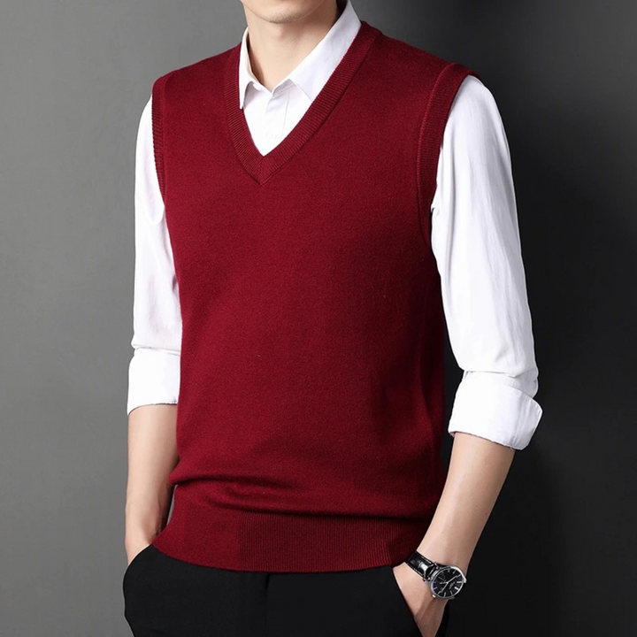 Harrison Solid Sweater Vest Artisio