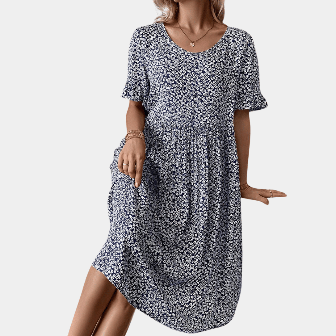 Roxana Elegant Floral Midi Dress