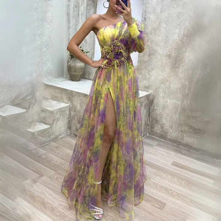 Isadora One Shoulder Split Maxi Dress