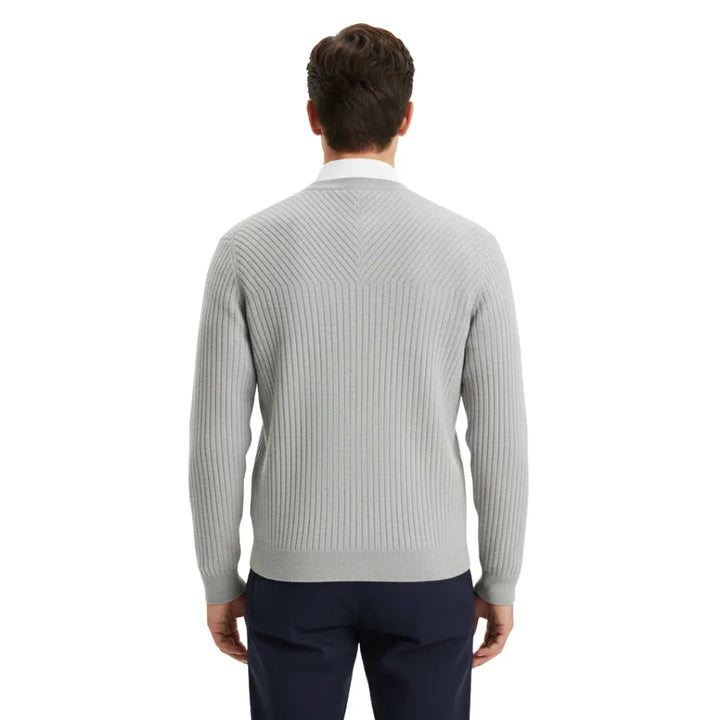 Oscar Merino Wool Full-Zip Sweater Artisio