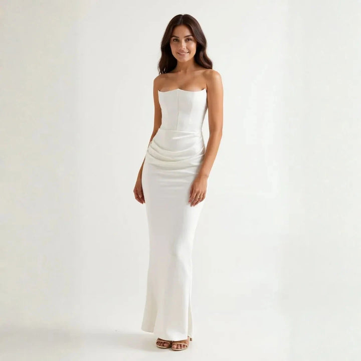 Addison Tube Satin Maxi Dress Artisio