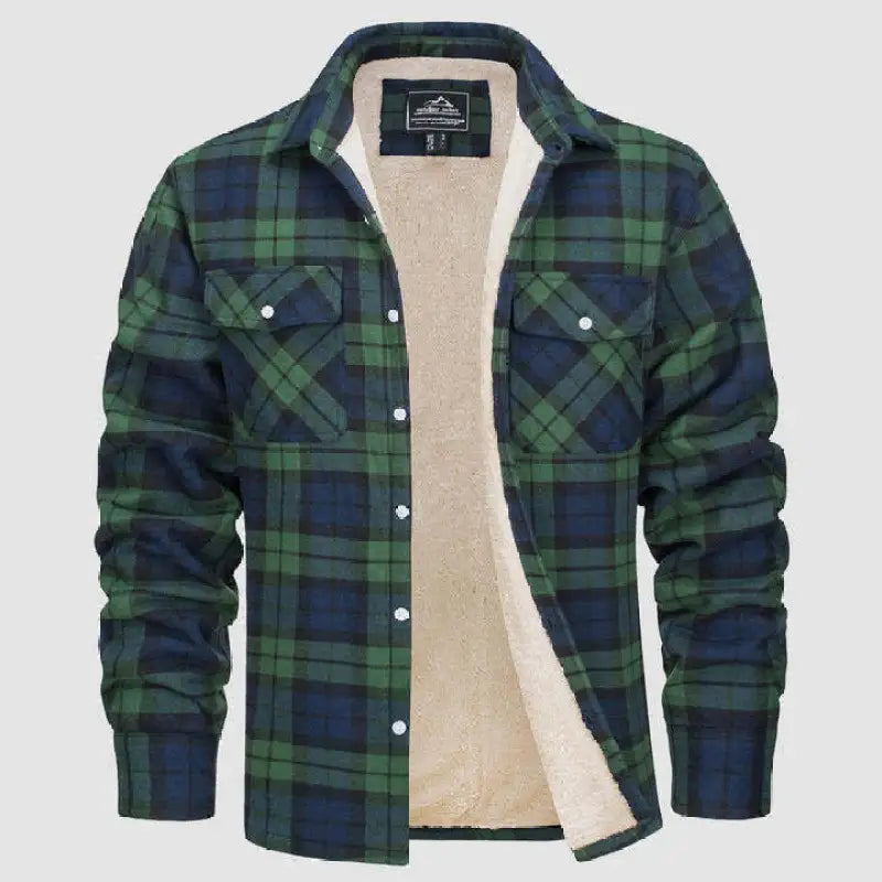 Liam Sherpa-Lined Flannel Jacket Artisio