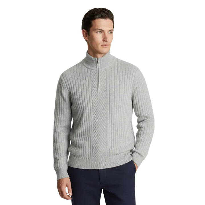 Oscar Merino Wool Full-Zip Sweater Artisio