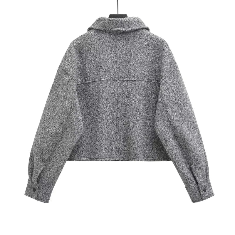 Ayla Cropped Zip-Up Wool Jacket Artisio