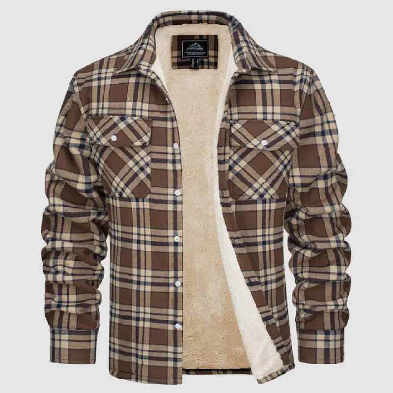 Liam Sherpa-Lined Flannel Jacket Artisio