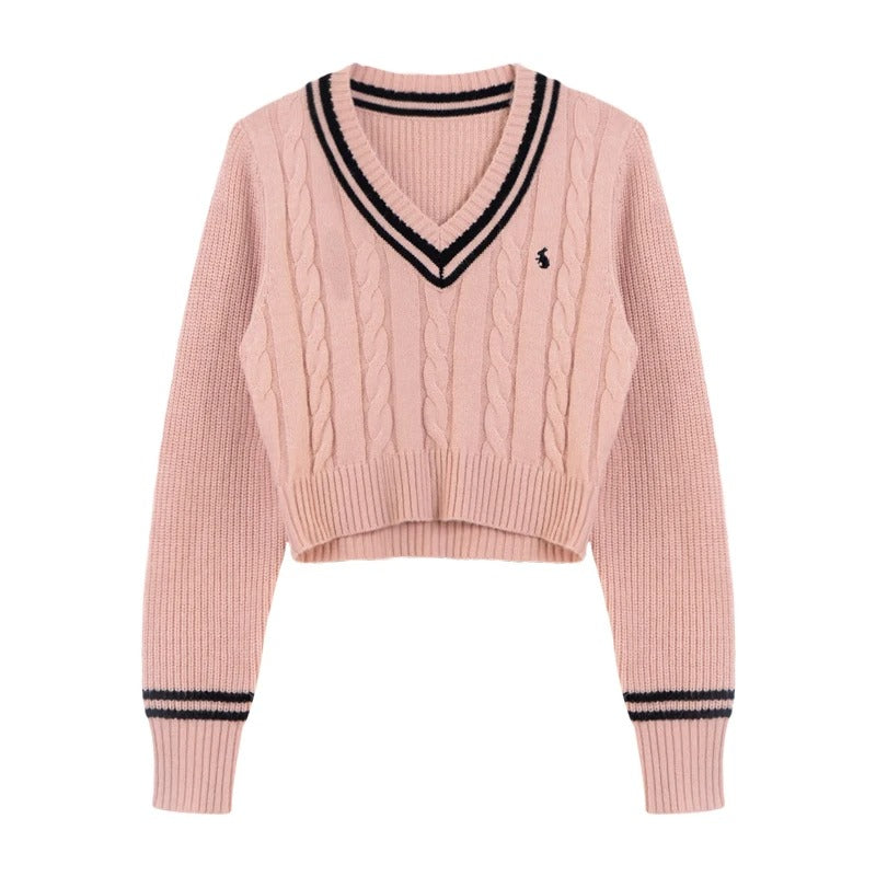 Alessandra Striped Trim Sweater