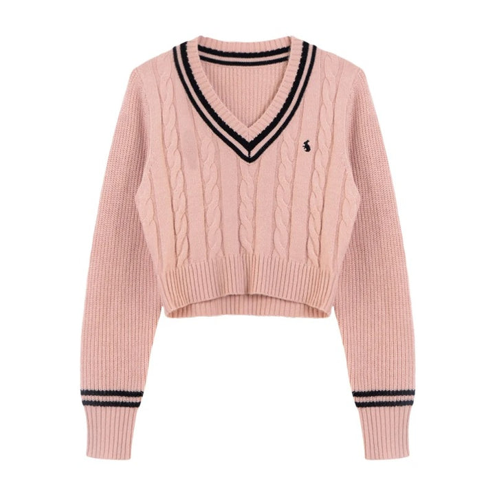 Alessandra Striped Trim Sweater