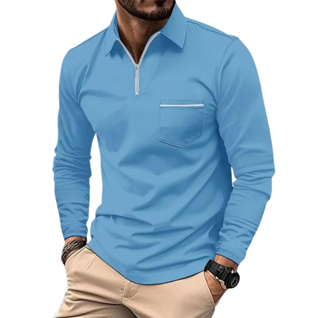 AT | Men’s Quarter-Zip Collar Polo Shirt