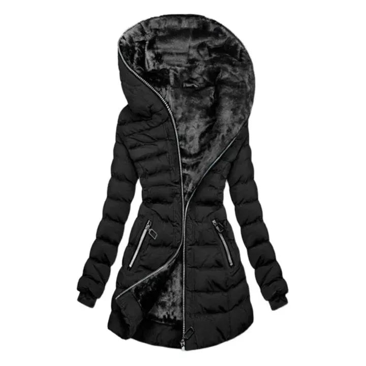 Yasmin Asymmetrical Hooded Puffer Coat Artisio