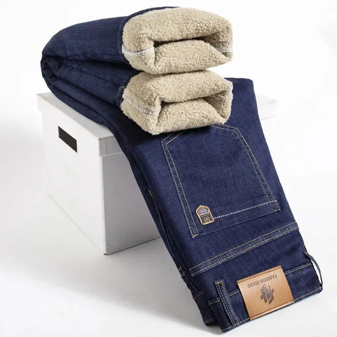 Alaric Sherpa-Lined Straight Leg Jeans
