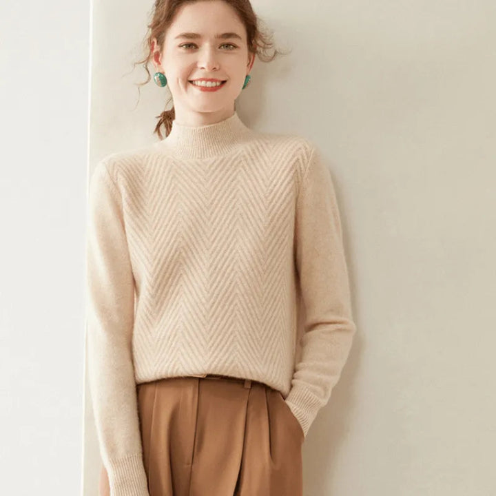 Alda Cashmere Wool Mock Neck Sweater