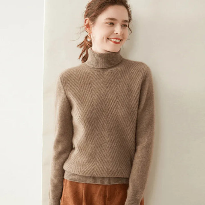 Alda Cashmere Wool Mock Neck Sweater