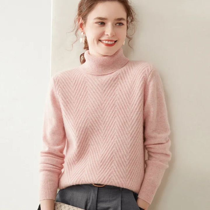 Alda Cashmere Wool Mock Neck Sweater