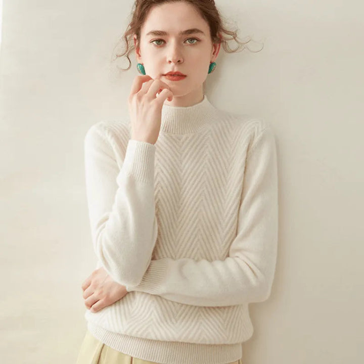 Alda Cashmere Wool Mock Neck Sweater